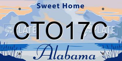 CTO17C Alabama License Plate