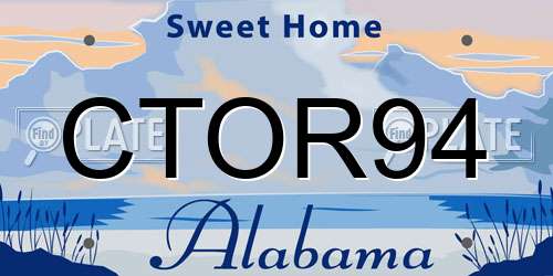CTOR94 Alabama License Plate