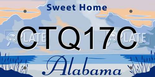 CTQ17C Alabama License Plate