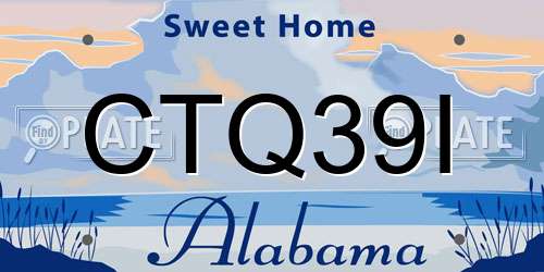 CTQ39I Alabama License Plate
