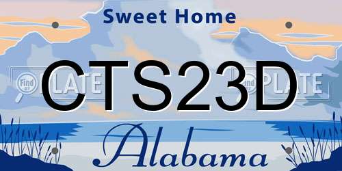 CTS23D Alabama License Plate