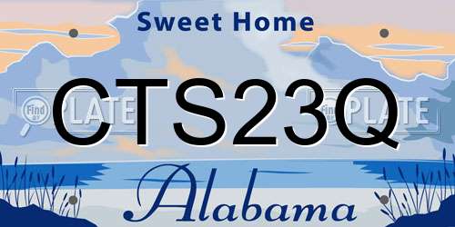CTS23Q Alabama License Plate