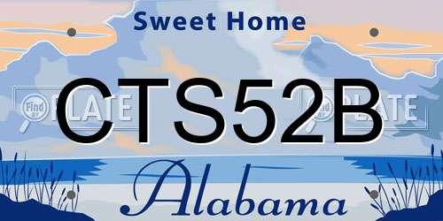CTS52B Alabama License Plate