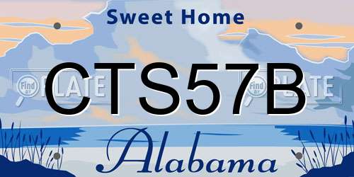 CTS57B Alabama License Plate