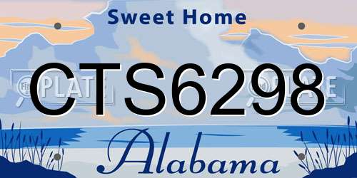CTS6298 Alabama License Plate