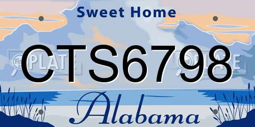 CTS6798 Alabama License Plate
