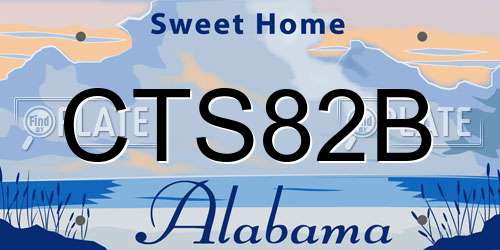 CTS82B Alabama License Plate