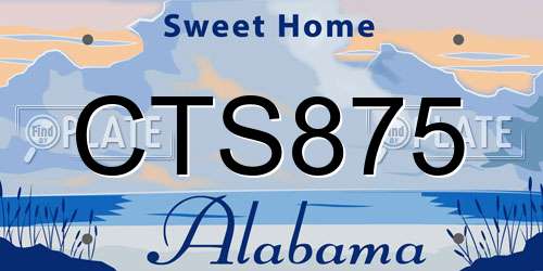 CTS875 Alabama License Plate