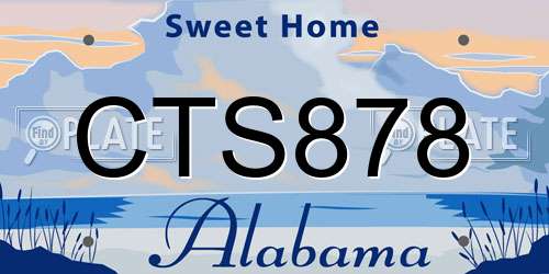 CTS878 Alabama License Plate