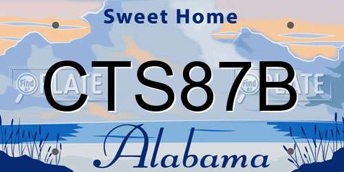 CTS87B Alabama License Plate