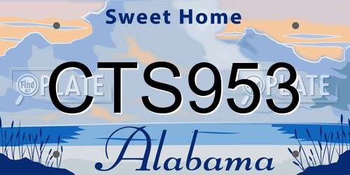CTS953 Alabama License Plate