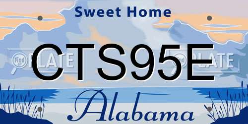 CTS95E Alabama License Plate