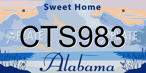 CTS983 Alabama License Plate
