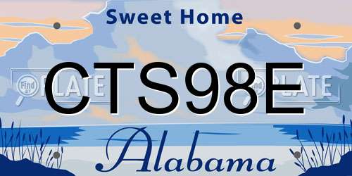 CTS98E Alabama License Plate