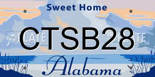 CTSB28 Alabama License Plate