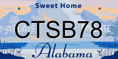 CTSB78 Alabama License Plate