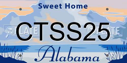 CTSS25 Alabama License Plate