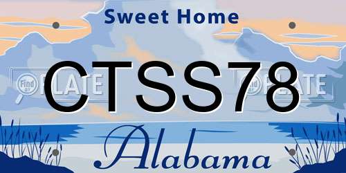 CTSS78 Alabama License Plate