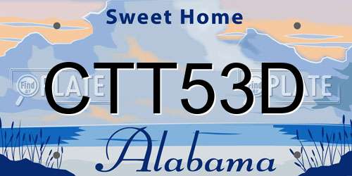 CTT53D Alabama License Plate