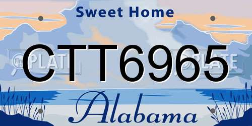 CTT6965 Alabama License Plate