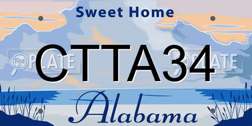 CTTA34 Alabama License Plate
