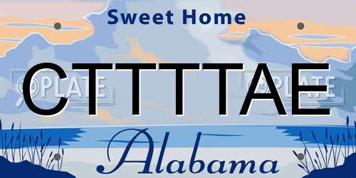 CTTTTAE Alabama License Plate