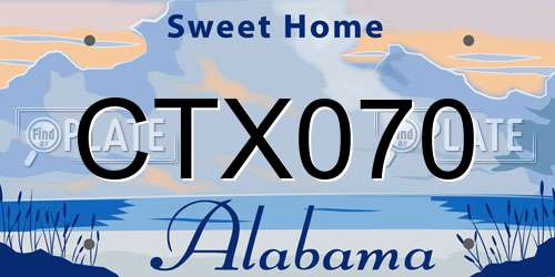 CTX070 Alabama License Plate