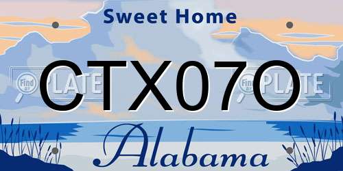 CTX07O Alabama License Plate