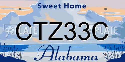 CTZ33C Alabama License Plate