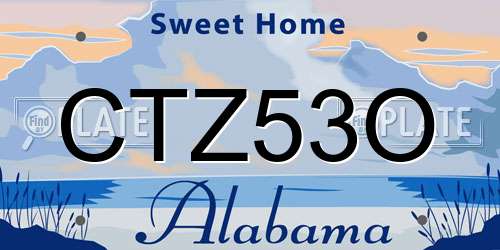 CTZ53O Alabama License Plate