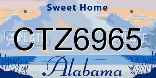 CTZ6965 Alabama License Plate
