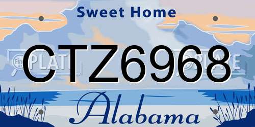CTZ6968 Alabama License Plate