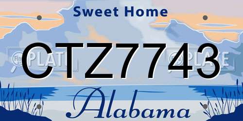 CTZ7743 Alabama License Plate