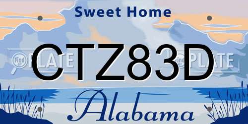CTZ83D Alabama License Plate