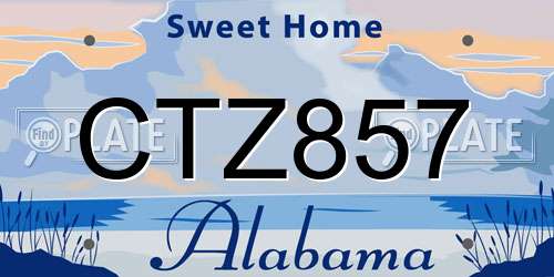 CTZ857 Alabama License Plate