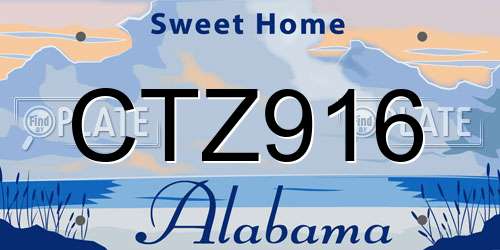 CTZ916 Alabama License Plate