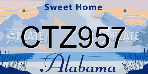 CTZ957 Alabama License Plate