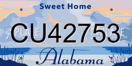 CU42753 Alabama License Plate