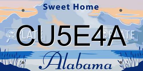 CU5E4A Alabama License Plate