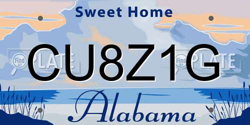 CU8Z1G Alabama License Plate
