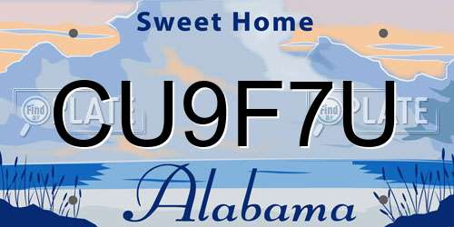 CU9F7U Alabama License Plate