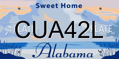 CUA42L Alabama License Plate