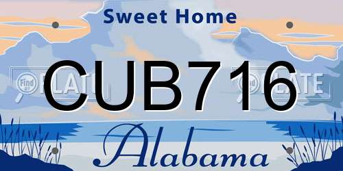 CUB716 Alabama License Plate