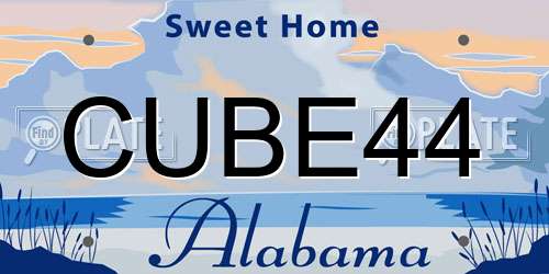 CUBE44 Alabama License Plate