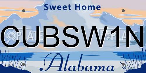 CUBSW1N Alabama License Plate