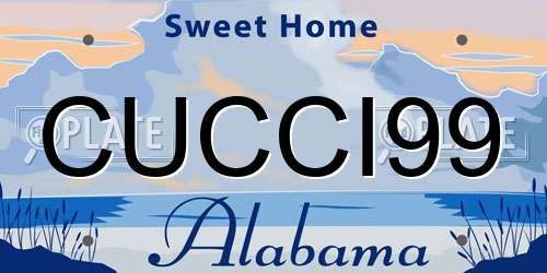 CUCCI99 Alabama License Plate