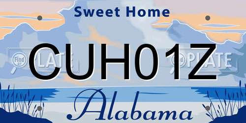 CUH01Z Alabama License Plate