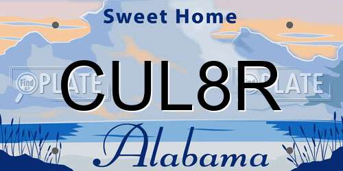 CUL8R Alabama License Plate