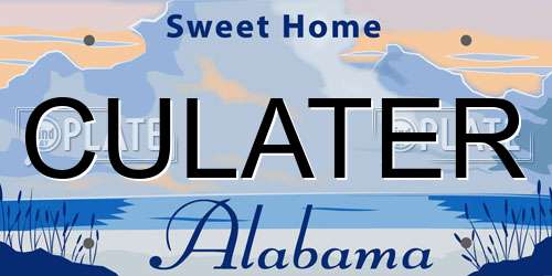 CULATER Alabama License Plate