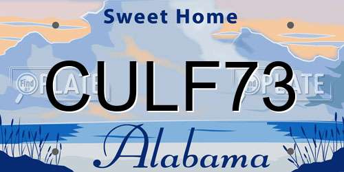 CULF73 Alabama License Plate